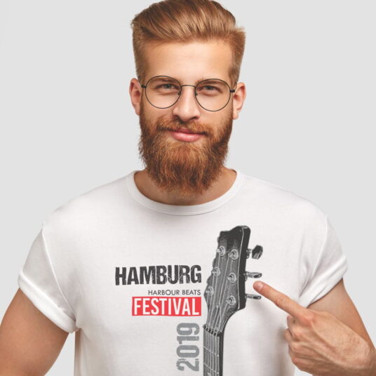 Man baard transferpapier T.one Wit t shirt